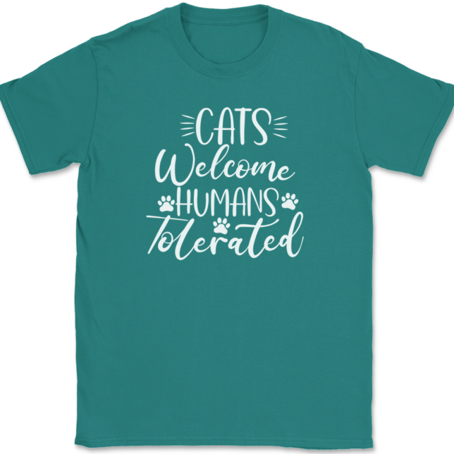 Cats Welcome Human Tolerated T-Shirt Mens Tee - Image 11