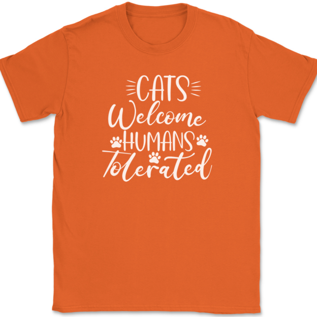 Cats Welcome Human Tolerated T-Shirt Mens Tee - Image 13