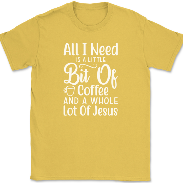 Little Bit of Coffee Whole Lotta Jesus T-Shirt Mens Tee - Image 14