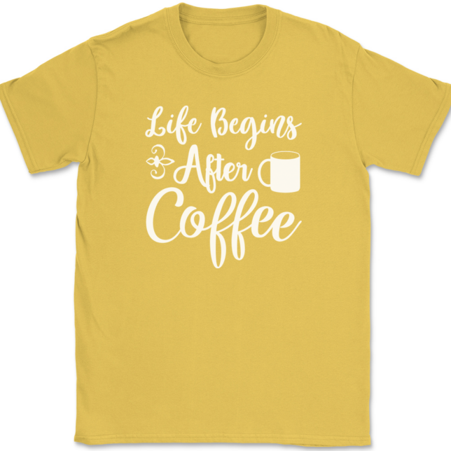 Life Begins After Coffee T-Shirt Mens Tee - Image 14