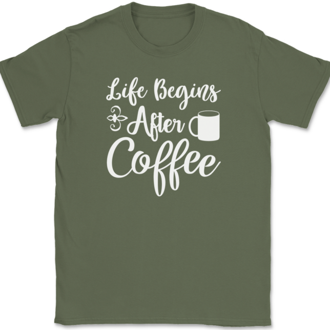 Life Begins After Coffee T-Shirt Mens Tee - Image 15