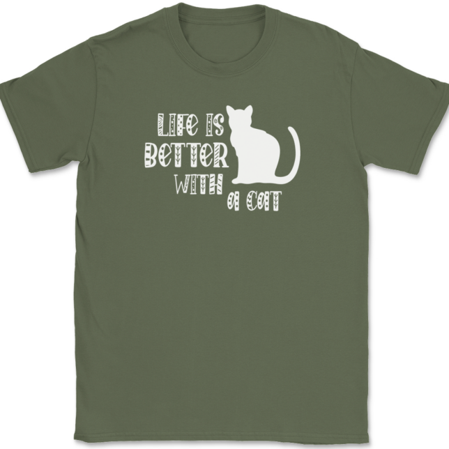 Life Is Better With A Cat T-Shirt Mens Tee - Image 15