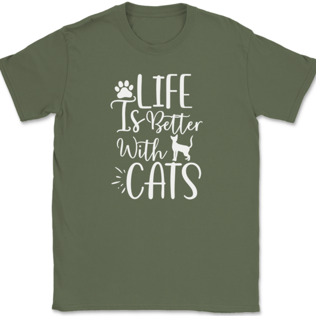 Life Is Better With Cats T-Shirt Mens Tee - Image 15