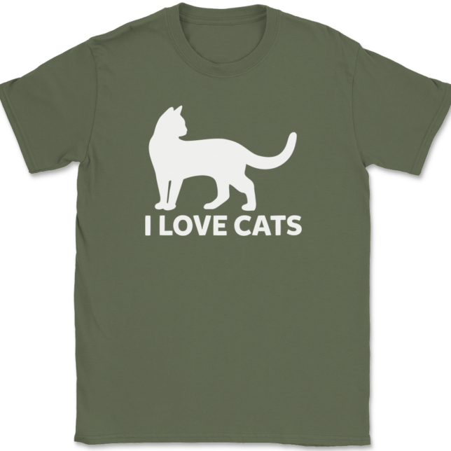 I Love Cats T-Shirt Mens Tee - Image 15