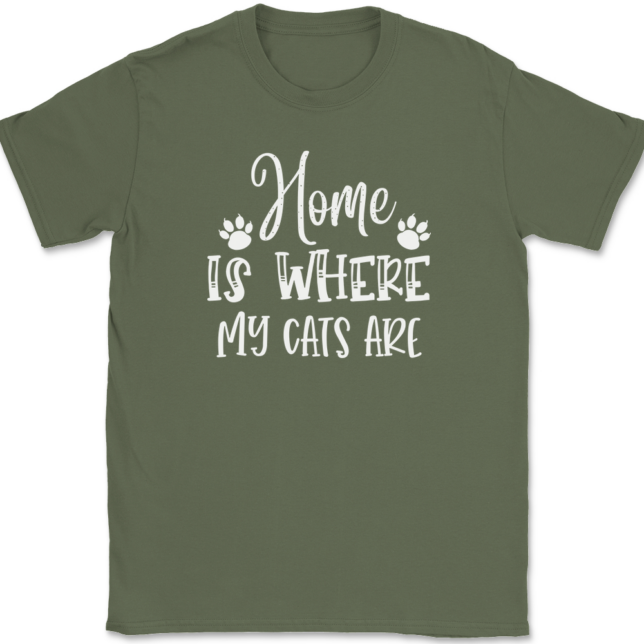 Home Is Where My Cats Are T-Shirt Mens Tee - Image 15