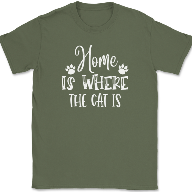 Home Is Where The Cat Is T-Shirt Mens Tee - Image 15