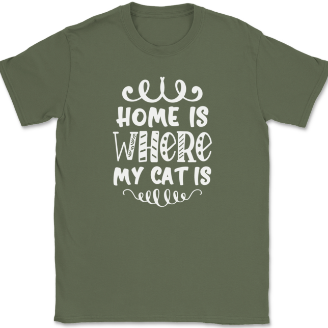 Home Is Where My Cat Is T-Shirt Mens Tee - Image 15