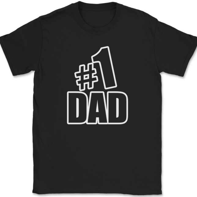 Number One #1 Dad T-Shirt Mens Tee