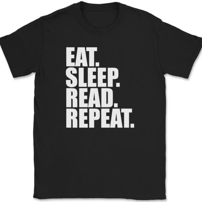 Eat Sleep Read Repeat T-Shirt Mens Tee