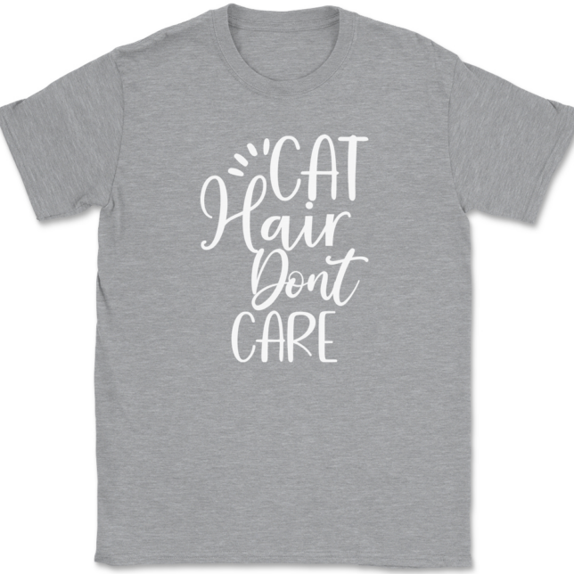 Cat Hair Don't Care T-Shirt Mens Tee - Image 2