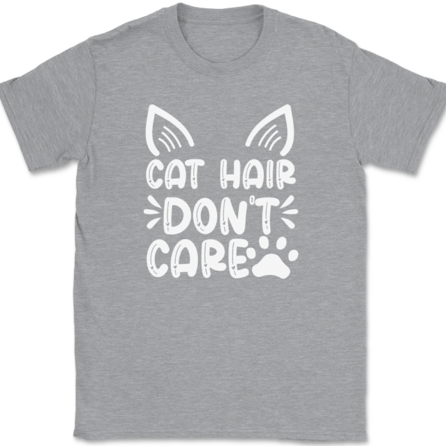 Cat Hair Don't Care T-Shirt Mens Tee - Image 2