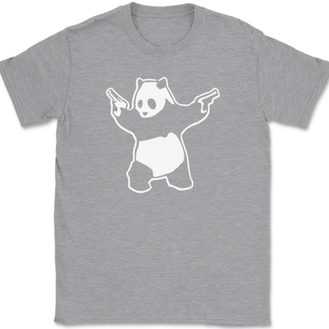 Panda with Guns T-Shirt Mens Tee - Image 2