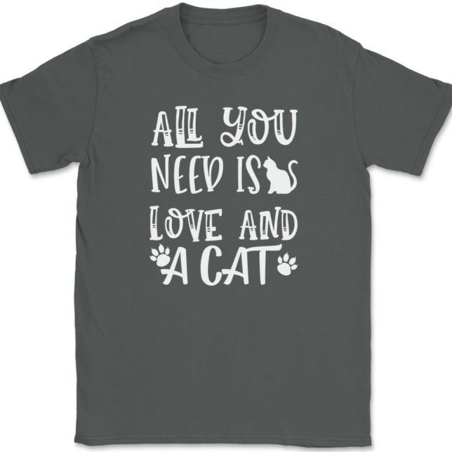 All You Need Is Love and A Cat T-Shirt Mens Tee - Image 3