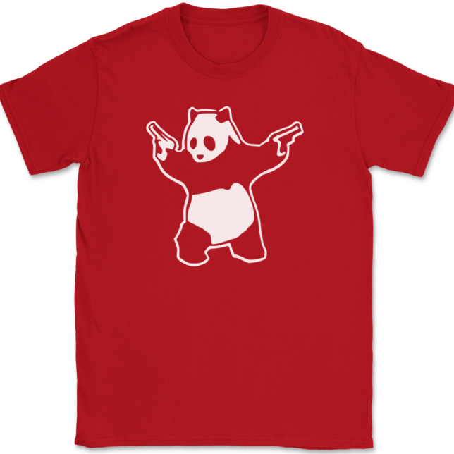 Panda with Guns T-Shirt Mens Tee - Image 4