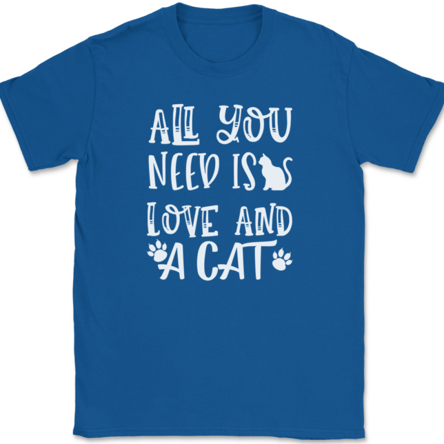 All You Need Is Love and A Cat T-Shirt Mens Tee - Image 5