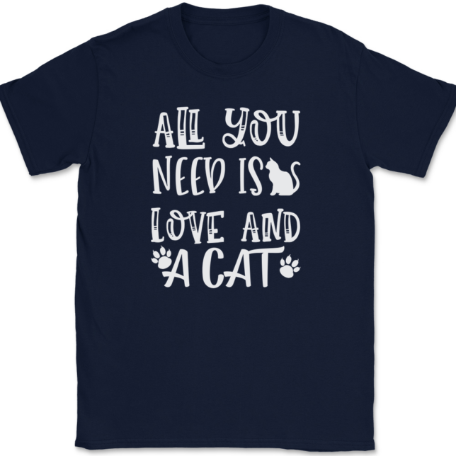 All You Need Is Love and A Cat T-Shirt Mens Tee - Image 6