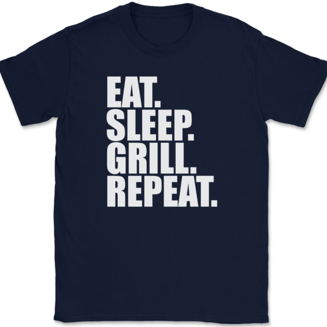 Eat Sleep Grill Repeat T-Shirt Mens Tee - Image 6