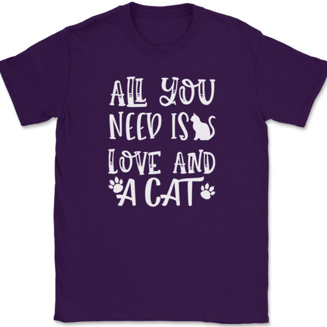 All You Need Is Love and A Cat T-Shirt Mens Tee - Image 8