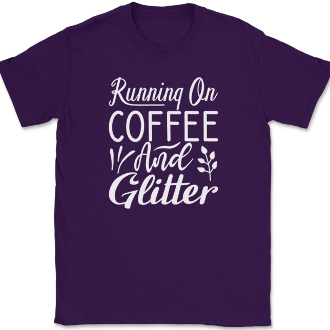 Running on Coffee and Glitter Crafting T-Shirt Mens Tee - Image 8