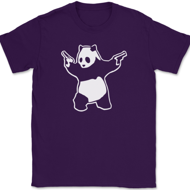 Panda with Guns T-Shirt Mens Tee - Image 8