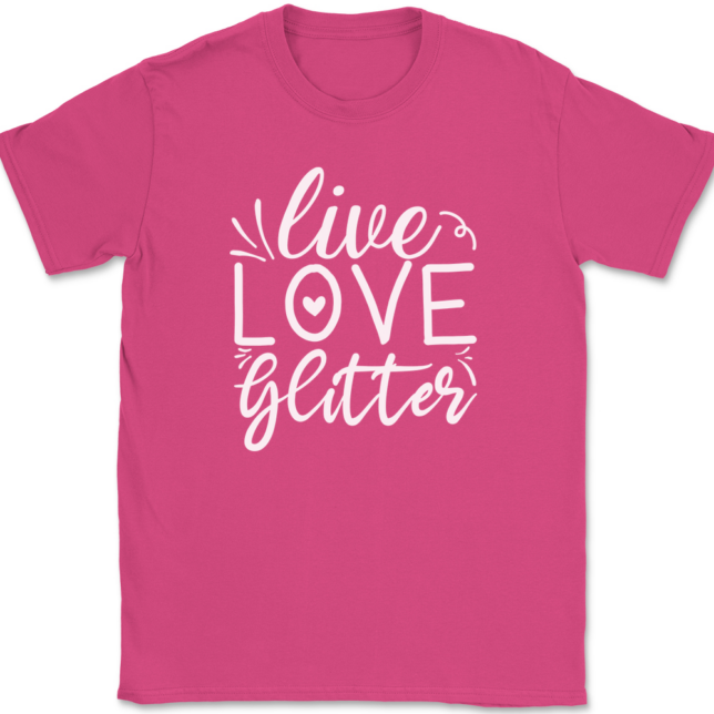 Live Love Glitter T-Shirt Mens Tee - Image 9