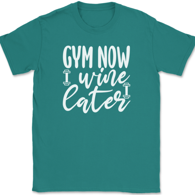 Gym Now Wine Later T-Shirt Mens Tee - Image 11