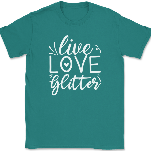 Live Love Glitter T-Shirt Mens Tee - Image 11