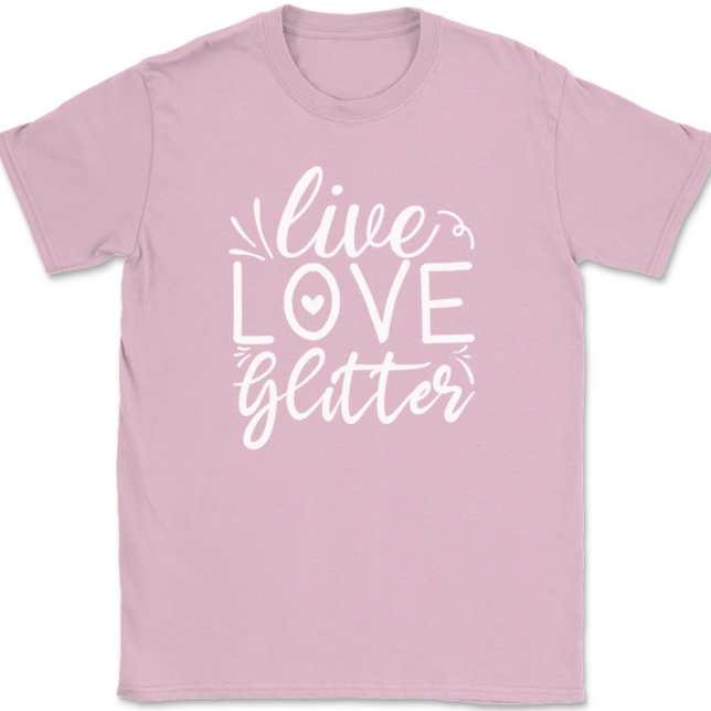 Live Love Glitter T-Shirt Mens Tee - Image 12