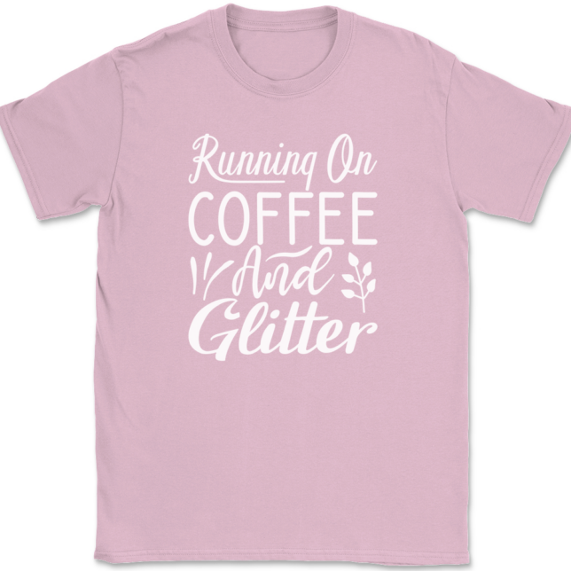 Running on Coffee and Glitter Crafting T-Shirt Mens Tee - Image 12