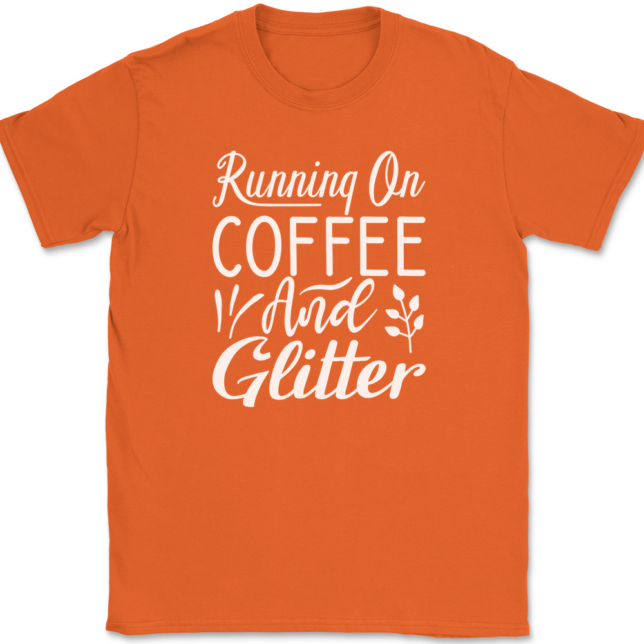 Running on Coffee and Glitter Crafting T-Shirt Mens Tee - Image 13