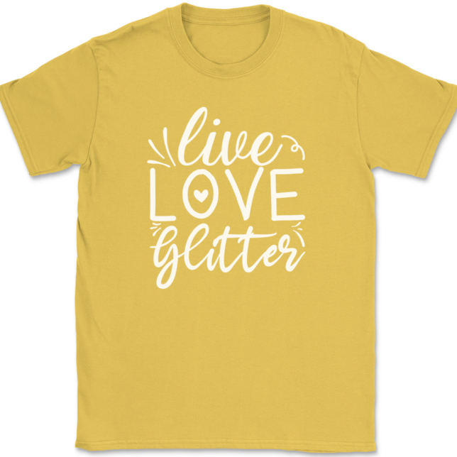 Live Love Glitter T-Shirt Mens Tee - Image 14