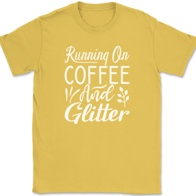 Running on Coffee and Glitter Crafting T-Shirt Mens Tee - Image 14