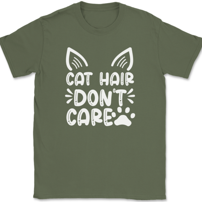 Cat Hair Don't Care T-Shirt Mens Tee - Image 15