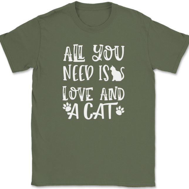 All You Need Is Love and A Cat T-Shirt Mens Tee - Image 15