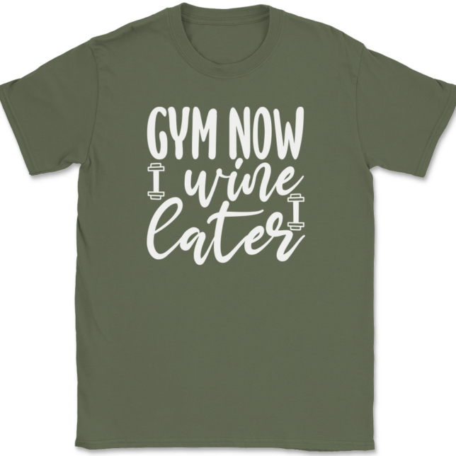 Gym Now Wine Later T-Shirt Mens Tee - Image 15