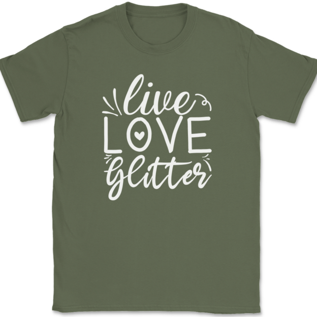 Live Love Glitter T-Shirt Mens Tee - Image 15