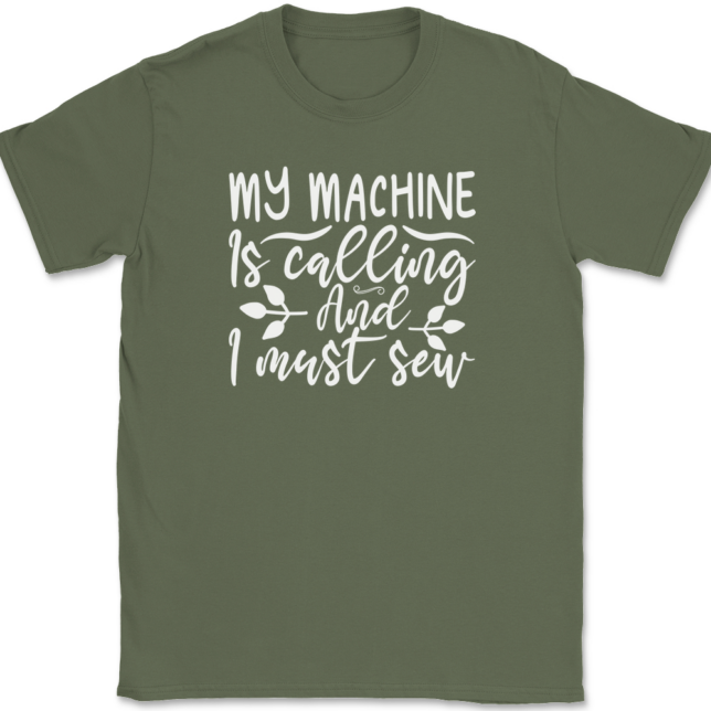 My Machine Is Calling and I Must Sew T-Shirt Mens Tee - Image 15