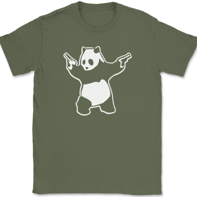 Panda with Guns T-Shirt Mens Tee - Image 15