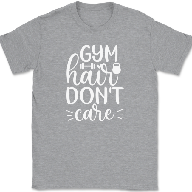 Gym Hair Don't Care T-Shirt Mens Tee - Image 2