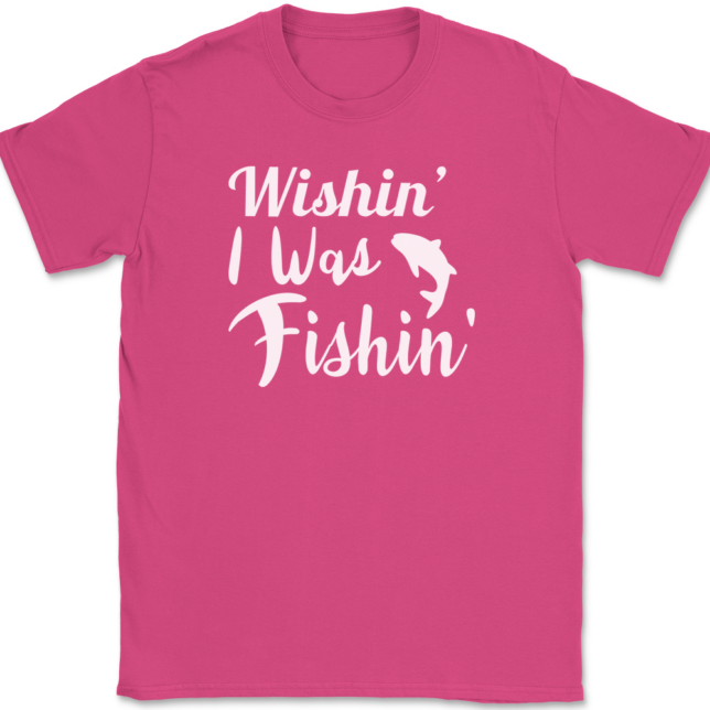 Wishin I Was Fishin T-Shirt Mens Tee - Image 9