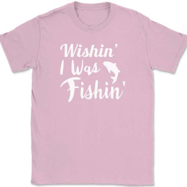 Wishin I Was Fishin T-Shirt Mens Tee - Image 12