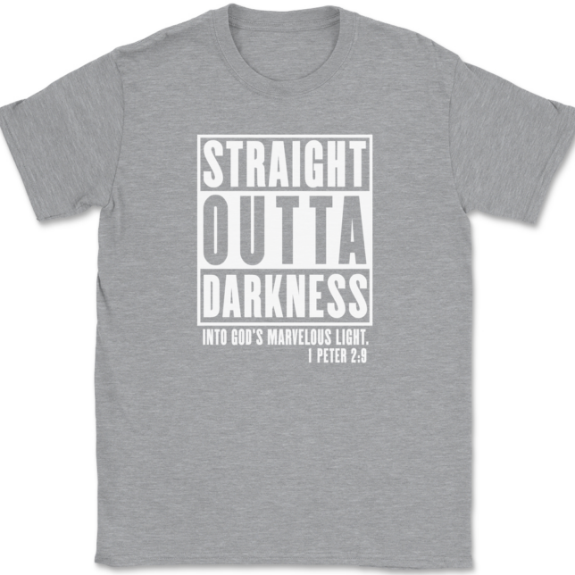 Straight Outta Darkness Into Gods Marvelous Light T-Shirt Mens Tee - Image 2