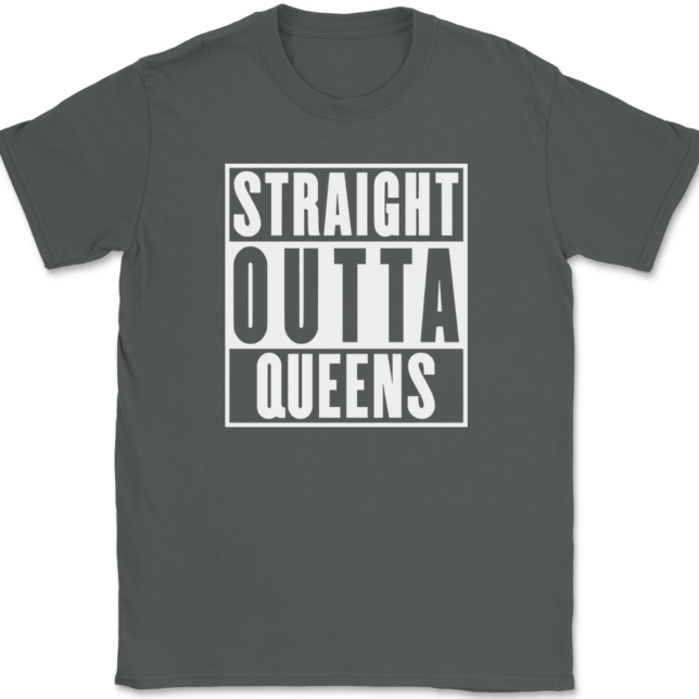 Straight Outta Queens New York NY T-Shirt Mens Tee - Image 3