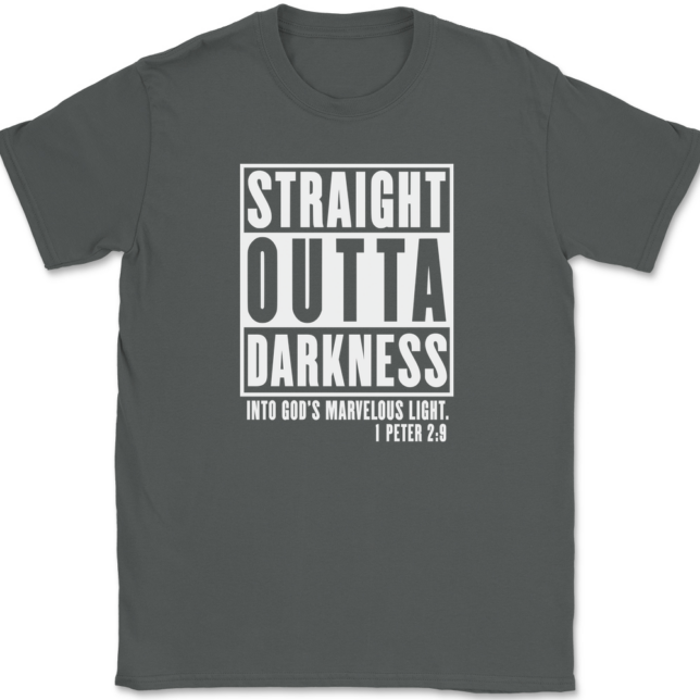 Straight Outta Darkness Into Gods Marvelous Light T-Shirt Mens Tee - Image 3