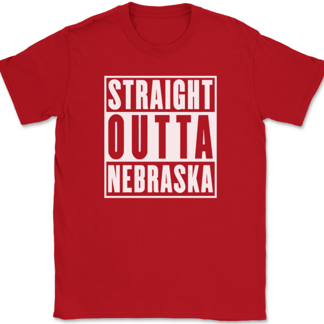 Straight Outta Nebraska T-Shirt Mens Tee - Image 4