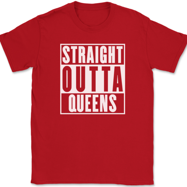 Straight Outta Queens New York NY T-Shirt Mens Tee - Image 4