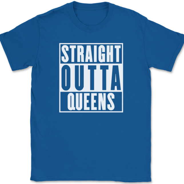 Straight Outta Queens New York NY T-Shirt Mens Tee - Image 5