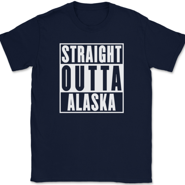 Straight Outta Alaska T-Shirt Mens Tee - Image 6