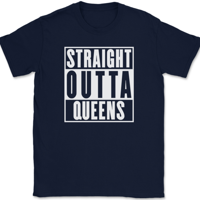 Straight Outta Queens New York NY T-Shirt Mens Tee - Image 6