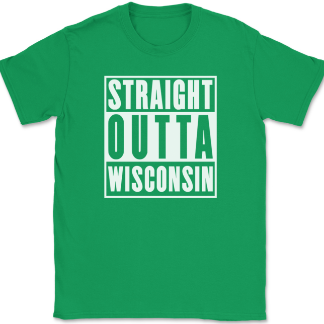 Straight Outta Wisconsin T-Shirt Mens Tee - Image 7